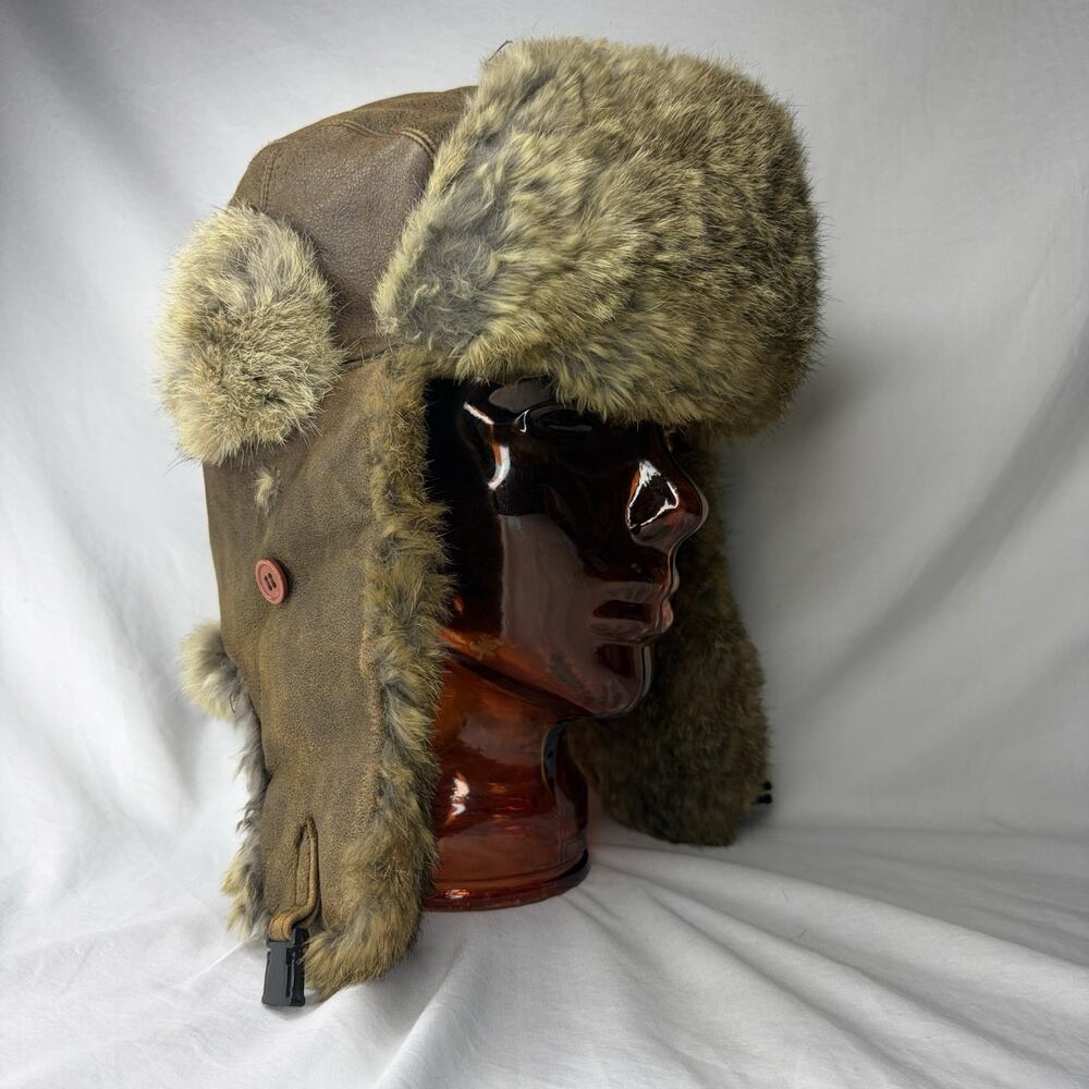 Vintage Trapper Genuine Rabbit Fur Genuine Leather *No Size Listed